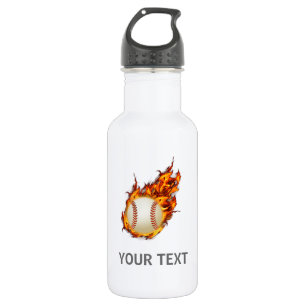 Personalized Baseball Ball on Fire 532 Ml Water Bottle