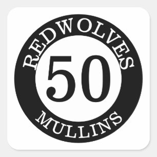 Personalized Baseball Bat Knob Decals Square Sticker