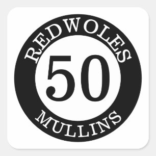 Personalized Baseball Bat Knob Decals Square Sticker