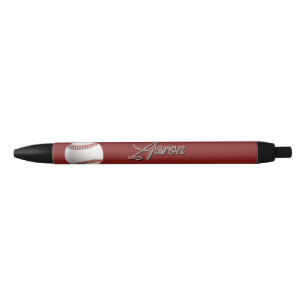 Personalized Baseball Black Ink Pen