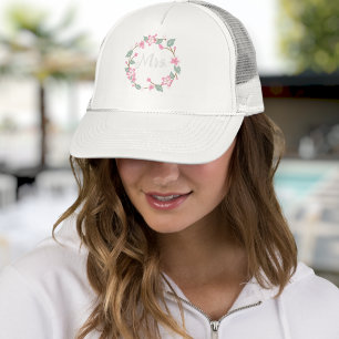 Personalized Baseball Cap - Floral Wreath Design