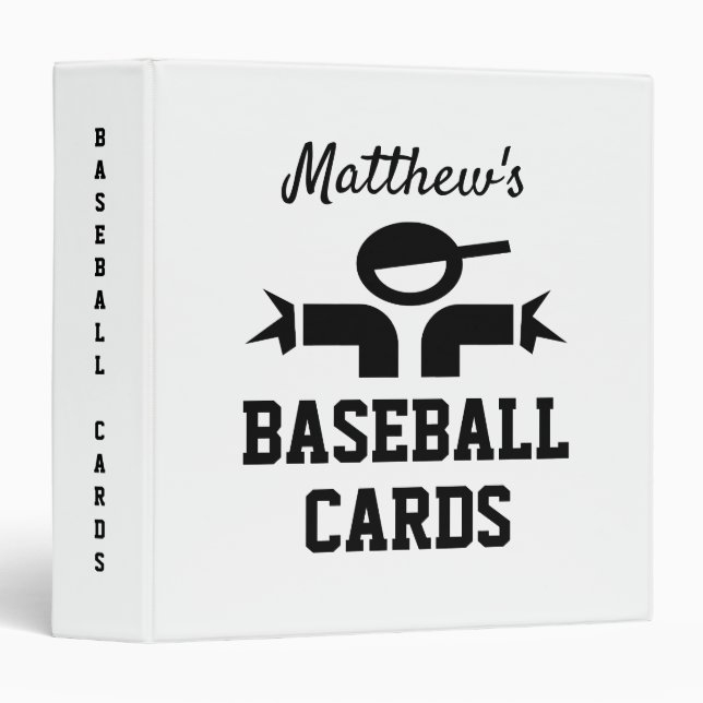 Personalized baseball card binder for collector (Front/Spine)