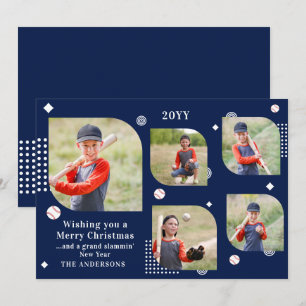 Personalized Baseball Christmas 5 Photo Family