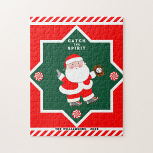 Personalized Baseball Christmas Jigsaw Puzzle