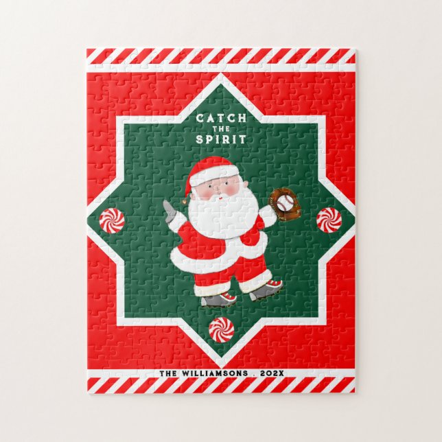 Personalized Baseball Christmas Jigsaw Puzzle (Vertical)