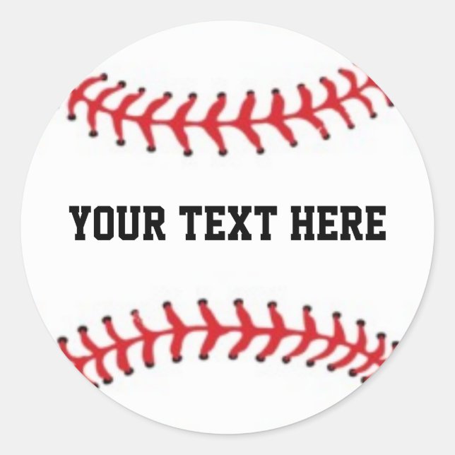 Personalized Baseball Classic Round Sticker (Front)