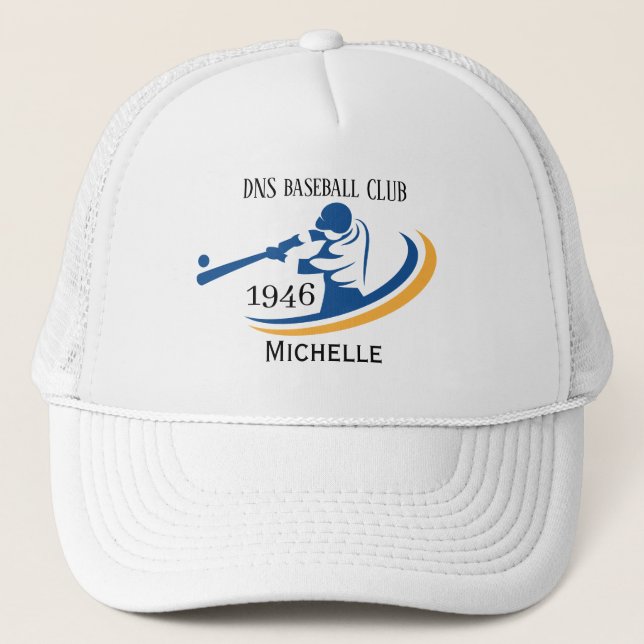 Personalized baseball Club Name Classic Trucker Hat (Front)
