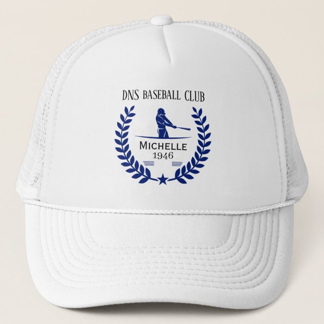 Personalized baseball Club Name Classic Trucker Hat (Front)