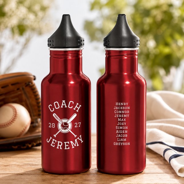 Personalized Baseball Coach Custom Appreciation 532 Ml Water Bottle (Creator Uploaded)