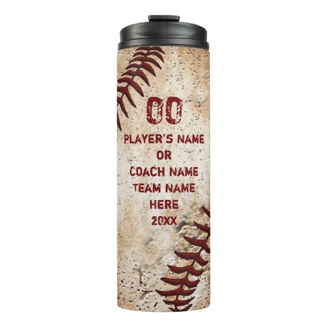 Personalized Baseball Coach Gift Ideas, Baseball Thermal Tumbler (Front)