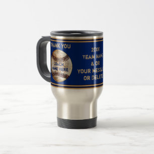 Personalized Baseball Coach Gifts in Text, Colours Travel Mug