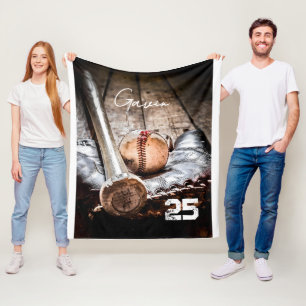 Personalized Baseball Fleece Blanket Great Customi