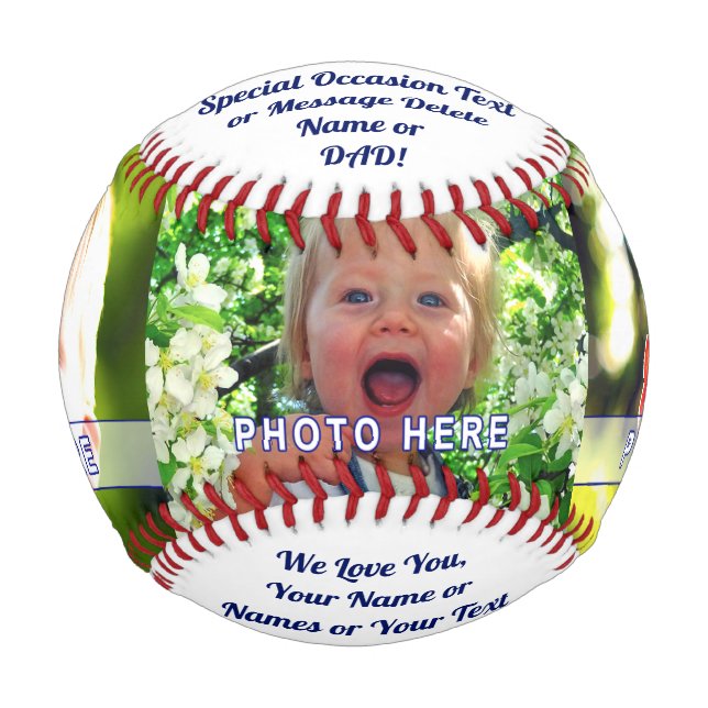 Personalized Baseball Gifts for Dad, 1 to 3 PHOTOS (Front)