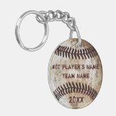 Personalized Baseball Gifts for Players, Baseball  Keychain (Front Left)
