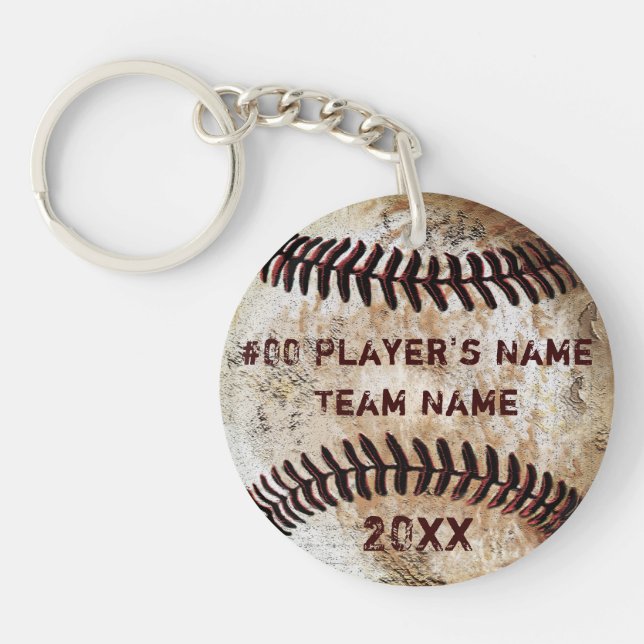 Personalized Baseball Gifts for Players, Baseball  Keychain (Front)