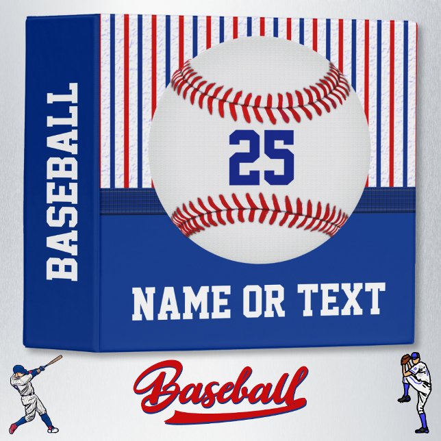 Personalized Baseball Gifts for Players, Binder (Personalized baseball card binder, or Delete it. Change Blue and White, Baseball Card Holder, Colors)
