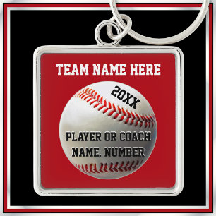 Personalized Baseball Gifts for Players or Coaches Keychain