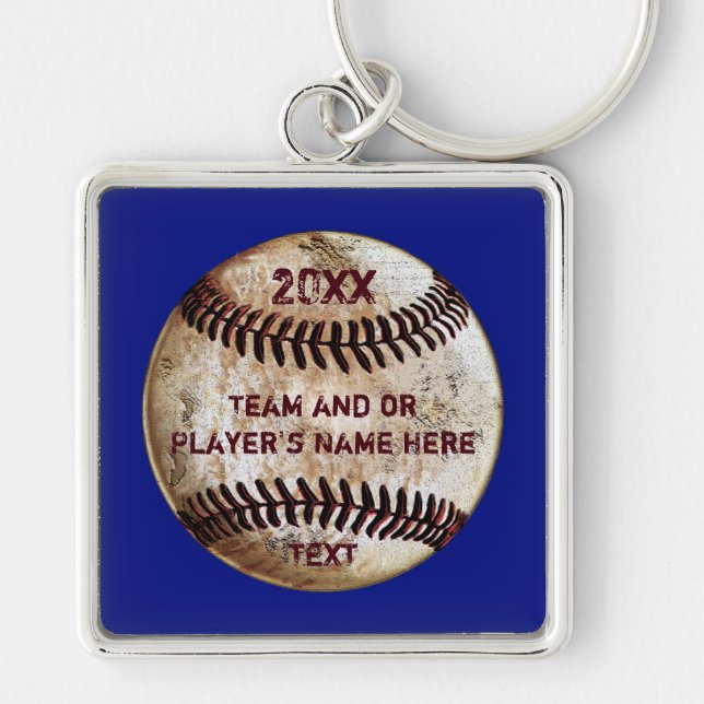 Personalized Baseball Gifts, for Seniors, Baseball Keychain (Front)