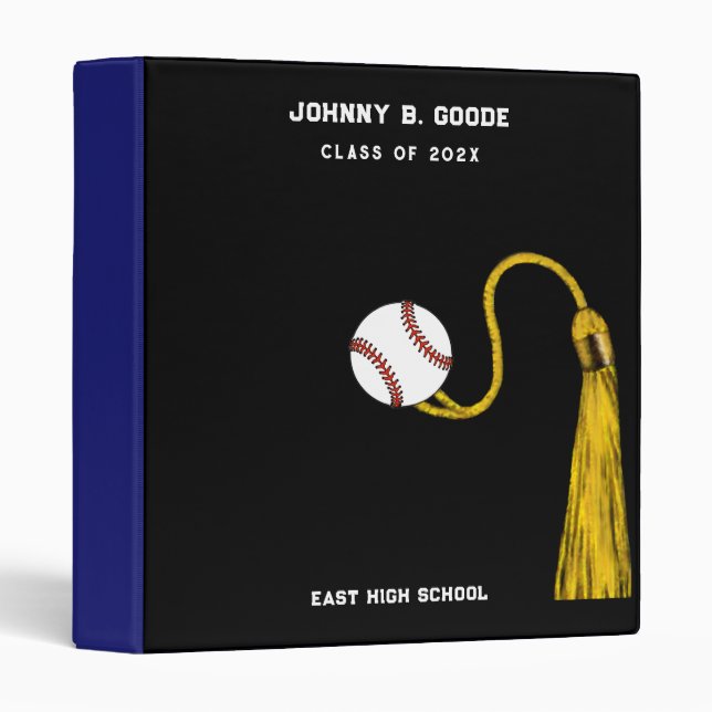 Personalized Baseball Grad Scrapbook Binder (Front/Spine)