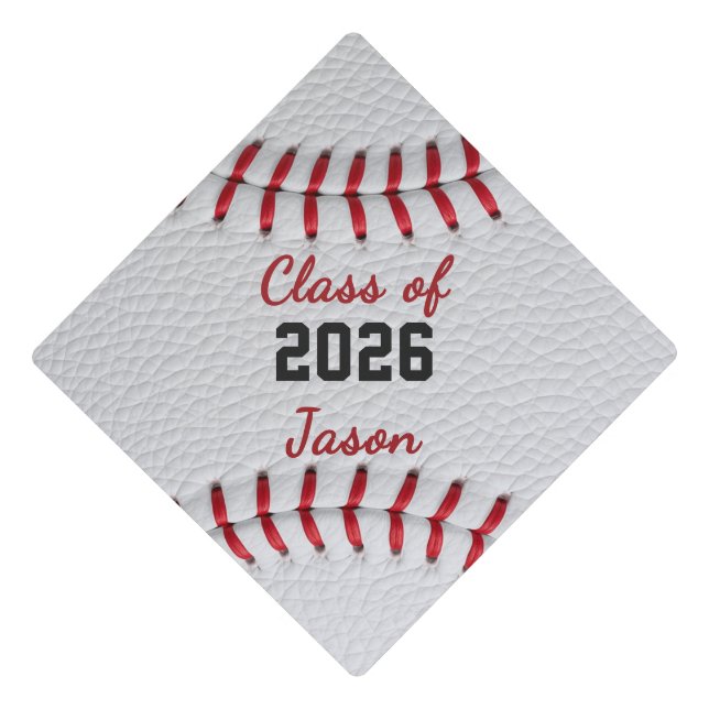 Personalized Baseball Graduation Cap Topper  (Front)