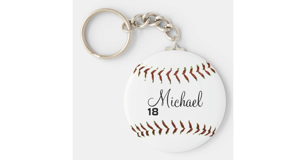 Personalized Baseball Keychain Zazzle