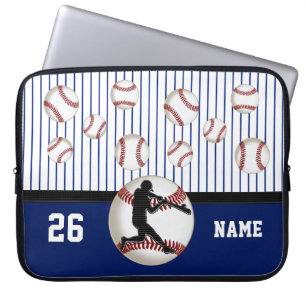 Personalized Baseball Laptop Case, Name and Number Sleeve