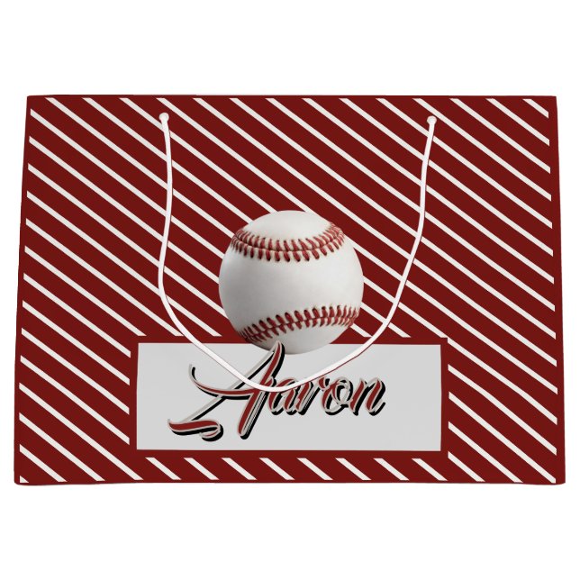  Personalized Baseball Large Gift Bag (Front)