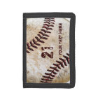 Personalized Baseball Leather Wallets NAME, NUMBER