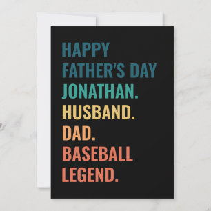 Personalized Baseball Legend Dad Father's Day  Holiday Card