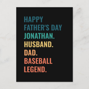 Personalized Baseball Legend Husband Father's Day Holiday Postcard