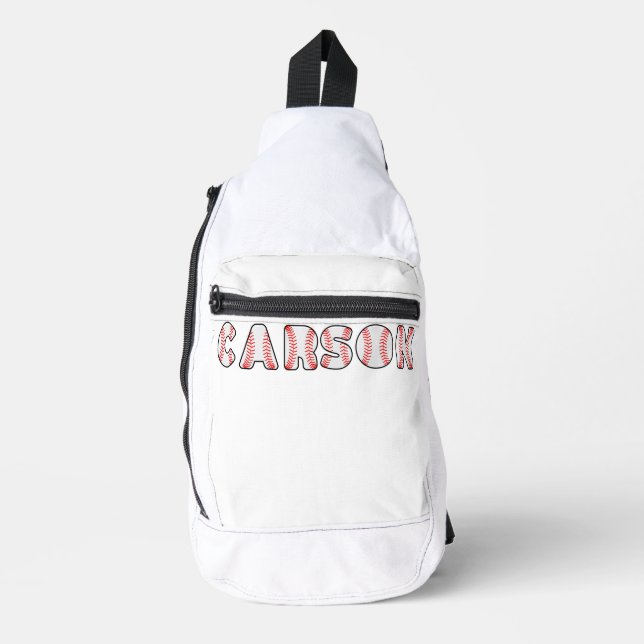 Personalized Baseball Letters Name Sling Bag (Front)