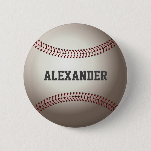 Personalized Baseball Lover 2 Inch Round Button (Front)
