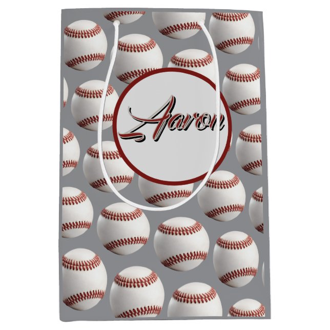  Personalized Baseball Medium Gift Bag (Front)