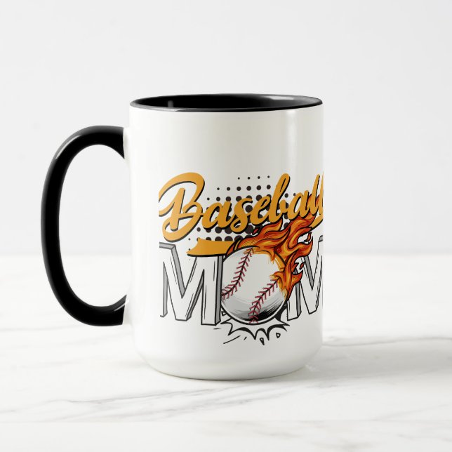Personalized Baseball MoM Coffee Mug (Left)