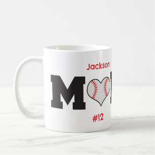 Personalized Baseball Mom Gift Coffee Mug