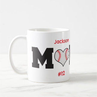 Personalized Baseball Mom Gift Coffee Mug