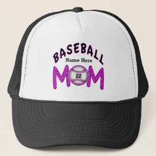 Personalized Baseball Mom Hats NUMBER and NAME