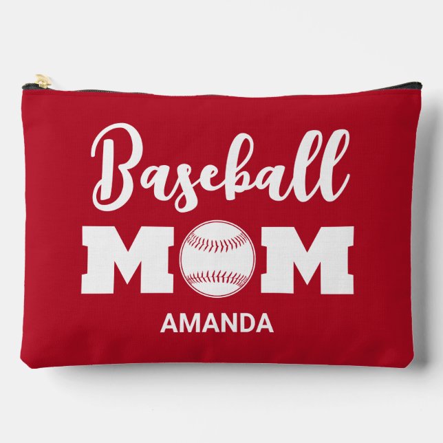 Personalized Baseball Mom Mother's Day Accessory Pouch (Front)