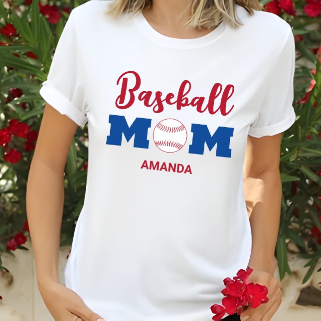 Personalized Baseball Mom Name T-Shirt (Creator Uploaded)