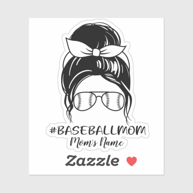 Personalized Baseball Mom Sticker (Sheet)
