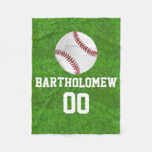 Personalized Baseball Name/Number Boys Kids Fleece Blanket