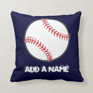 Personalized Baseball navy Blue pillow, Add A name Throw Pillow