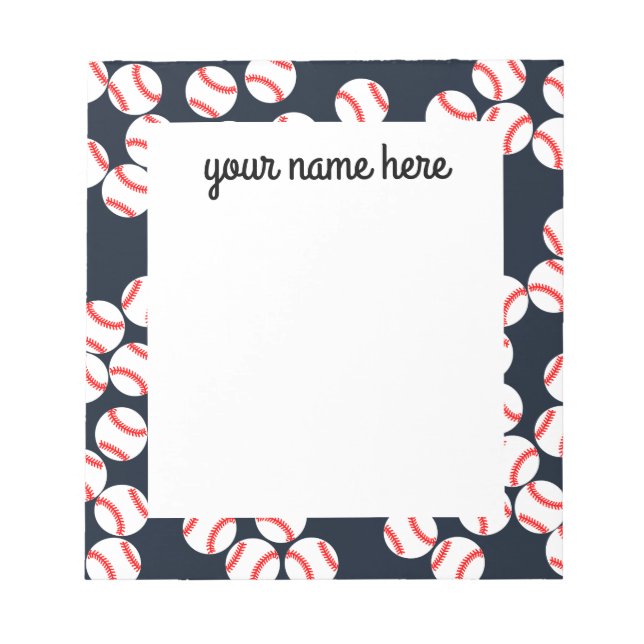 Personalized Baseball Notepad (Front)