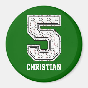 Personalized Baseball Number 5 Magnet