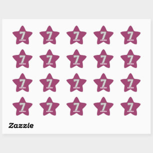 Personalized Baseball Number 7 Star Sticker