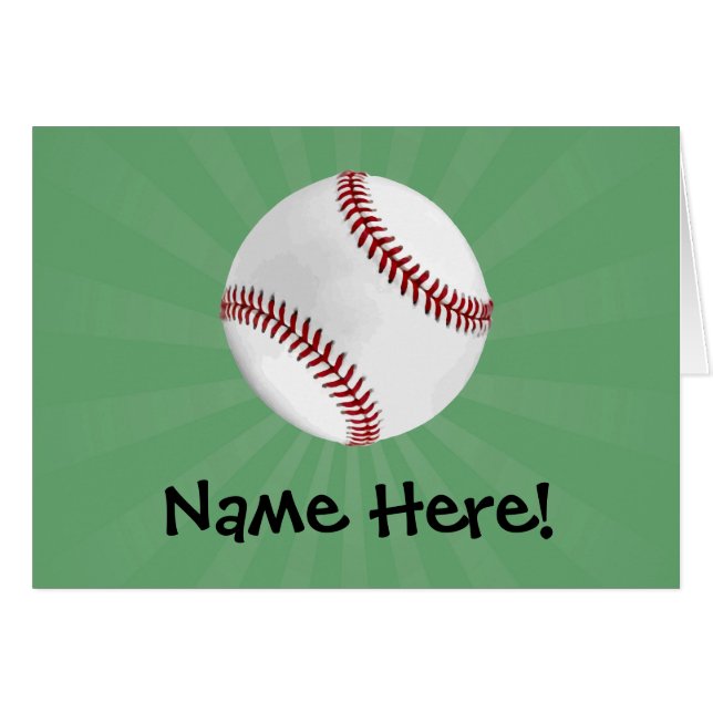 Personalized Baseball on Green Kids Boys (Front Horizontal)