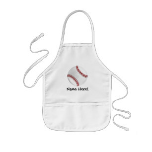 Personalized Baseball on Green Kids Boys Apron