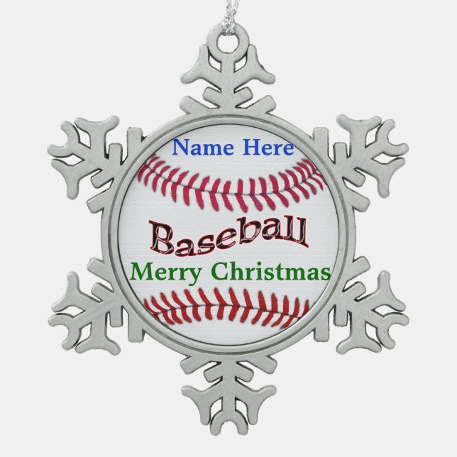 Personalized Baseball Ornaments with YOUR TEXT (Front)