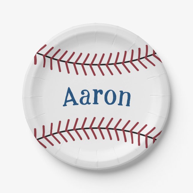 Personalized Baseball Paper Plates  (Front)