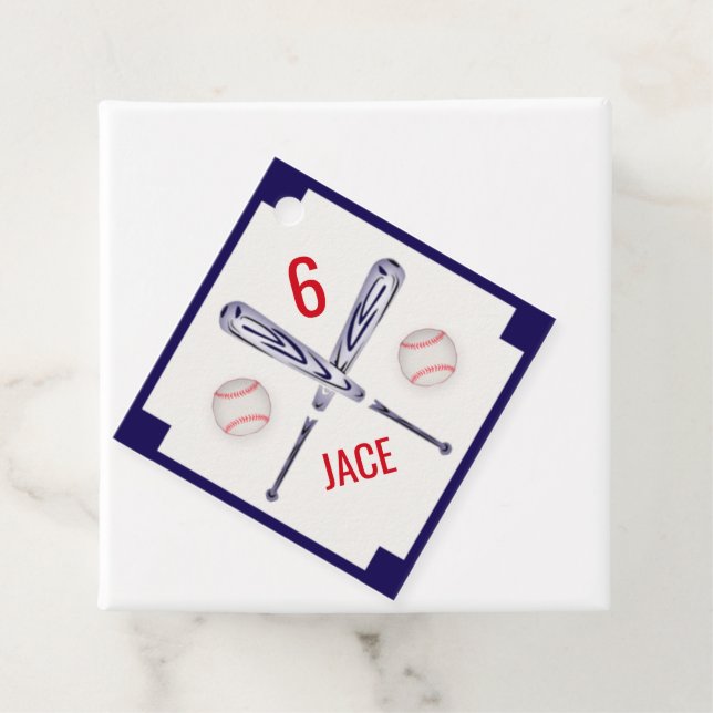 Personalized Baseball Party Favour Tags (In Situ)